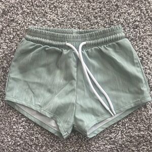 Stylish Kids Swim Trunks in Sage Green